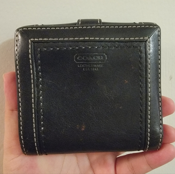Coach Handbags - Coach Black Leather Bi-Fold Wallet